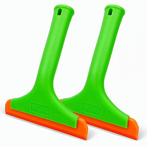 Super Flexible Silicone Squeegee, Auto Water Blade, Water Wiper, Shower Squeegee, 5.9'' Blade and 7.5'' Long Handle, for Car Windshield, Window, Mirror, Glass Door