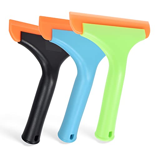 Zanch Silicone Squeegee for Shower Glass Door, Car Windshield Squeegee, Auto Water Blade Wiper, Small Squeegee for Car Window, Mirror,Household,Bathroom Cleaning with Non-Slip Handle (3PCS)