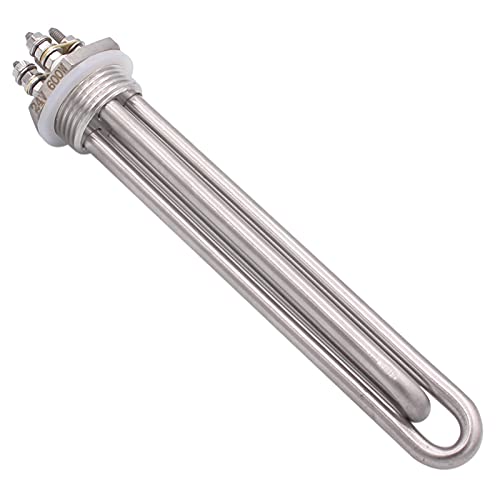 DERNORD 24V 600W Submersible Water Heater Element with Double U Type Immersion Heater