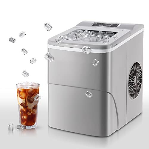 Electactic Ice Maker Countertop Portable Ice Maker Machine Self-Cleaning 30lbs/5Mins/24Hrs 2 Mode Ice Machine Counter Ice Maker with Scoop&Basket for Home/Office/Bar/RV Use