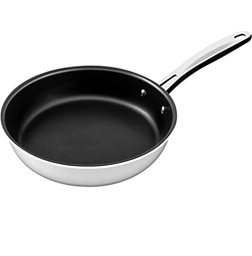 NuWave Designs-Non-Stick Fry Pan, Even-Heating Technology,Premium 18/10 Stainless Steel,Tri-Ply & Heavy-Duty Construction, Premium Coating, No PFOA, 10-Yer Wrranty12 inch