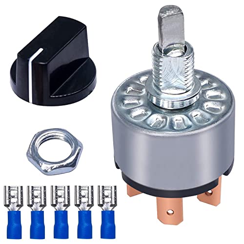 Taiss Rotary Switch 4 Position 3 Speed Fan Switch 12A 250V/16A 125V Metal Fan Heater Speed Selector Switch with Knob and terminals F-040