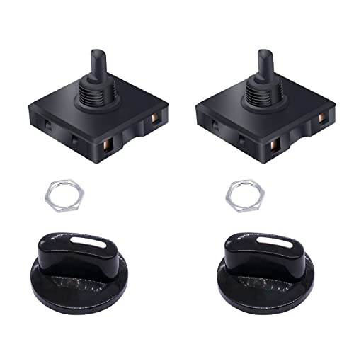 Taiss 2PCS Rotary Switch 13A-125V/10A-250V, 4 Position 3 Speed Universal Speed Selector Heater Rotary Switch with Knob F034