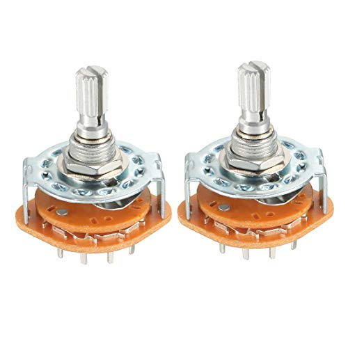 uxcell 5Pin 1P4T 1 Pole 4 Position Selectable 1 Deck Band Selector Rotary Switch 2Pcs