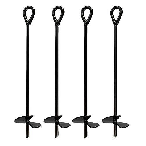 Ashman Ground Anchor 30 Inches in Length and 10MM Thick in Diameter, Ideal for Securing Animals, Tents, Canopies, Sheds, Car Ports, Swing Sets, 4 Pack