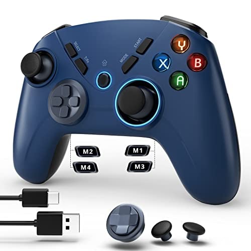 Multi-Platform Wireless Controller, PC Gaming Controller, Compatible with Windows, Nintendo Switch, iPad, iOS, MacOS, Android, and Smart TV, with Double Shock, Macro keys, Turbo Button, LED Backlight