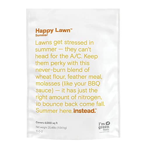 instead Happy Lawn Natural Summer Fertilizer for Summer Grass, 25.46 lbs., Coverage Up to 4,000 Sq. Ft. (1 Bag)