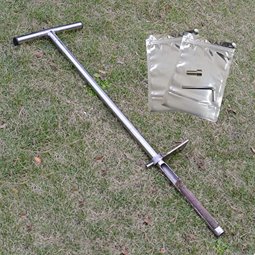 36" Soil Probe, Stainless Steel Soil Sampler Probe with Foot Pedal and Reusable Sample Bags, Soil Test Kits for Lawn Plant Garden Farm Soil Sampling