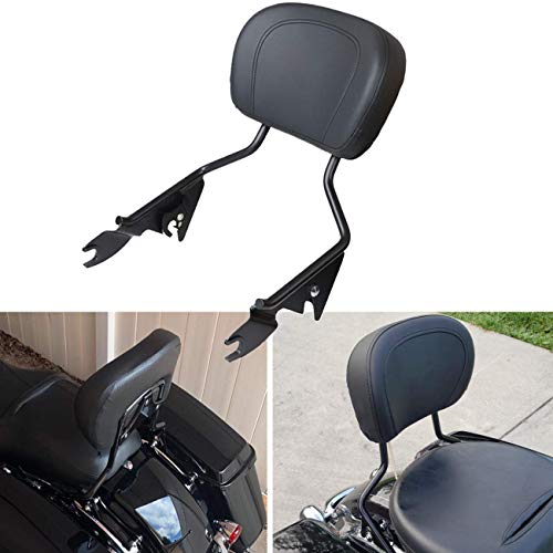 AUFER Detachable Upright Passenger Backrest Sissy Bar w/Back Rest Pad Compatible With For Touring Road King Street Glide Electra Glide Road Glide FLHR FLHX FLHT FLTR 2009-2023Black