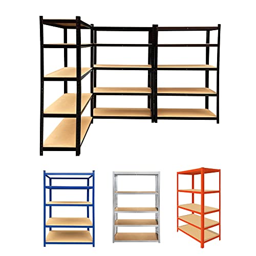 Heavy Duty Shelving Unit, Metal Storage Shelves Pantry Shelves, 5 tier Shelving Unit Adjustable Freestanding Kitchen Wall Shelving Units for Storage Cupboard Under Stairs, Screw Free Installation