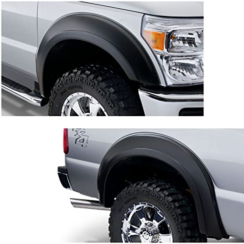 Bushwacker Extend-A-Fender Extended Front & Rear Fender Flares | 4-Piece Set, Black, Smooth Finish | 20932-02 | Fits 2011-2016 Ford F-250, F-350 Super Duty (Excludes Dually)