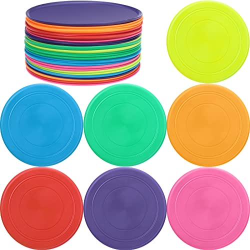 Vinsot 28 Pcs Flying Discs for Kids Dog Disc Bulk Soft Flyer Toy Rubber Disk for Children Pets Dogs for Yard Lawn Games Sports Party Favors, 7 Colors