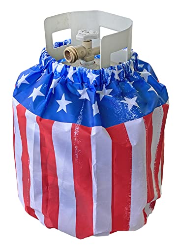 American Flag Propane Tank Cover - Patriotic 20 LB Propane Tank Wrap Decoration for Camping and Grilling