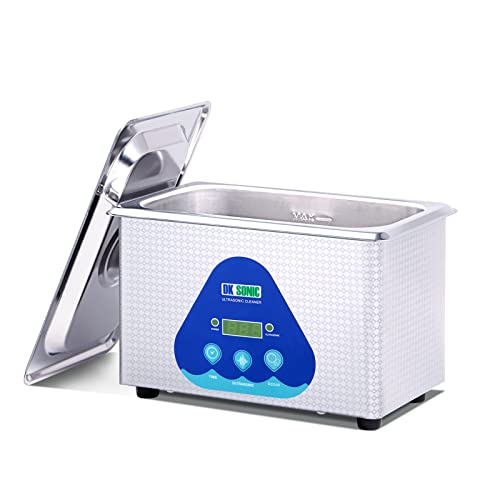 DK SONIC 42KHz Ultrasonic Cleaner with Digital Timer and Basket for Jewelry, Ring, Eyeglasses, Denture, Watchband, Coins, Small Metal Parts, Daily Necessaries, etc (900ML, 110V)