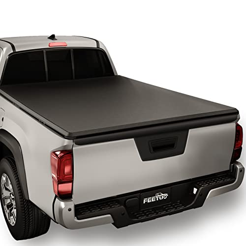 FeeTUO Soft Tri-Fold Tonneau Cover Truck Bed for 2005-2022 Frontier & 2009-2012 Suzuki Equator 5FT/59.5inch |for Models with or Without The Deck Rail System|