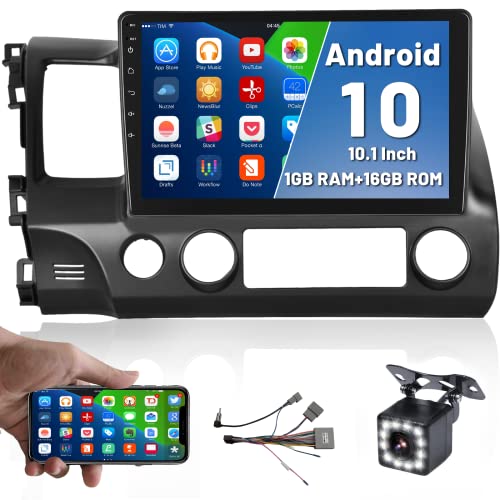 Car Radio Android 10.0 for Honda Civic 2006-2011 Car Stereo 10.1 Touchscreen Stereo GPS Navigation for Car Android Head Unit with Bluetooth, FM, Backup Camera