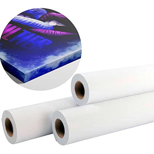 Canvas Roll for Wide Format Inkjet Printer, Polyester Paper Roll for Epson Canon HP Plotter 300gsm, 44" x 100' (110cm x 30m)