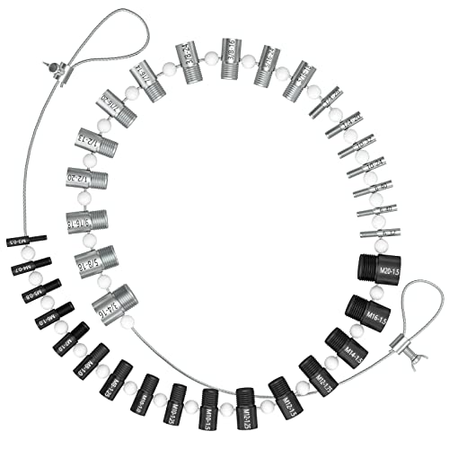 [Patent]CKE Upgraded Nut & Bolt Thread Checker (Inch & Metric) Detachable Wire Loop Design - 34 Male/Female Gauges - 18 Inch & 16 Metric Detachable Nut and Bolt Thread Size Checker Identifier Gauges