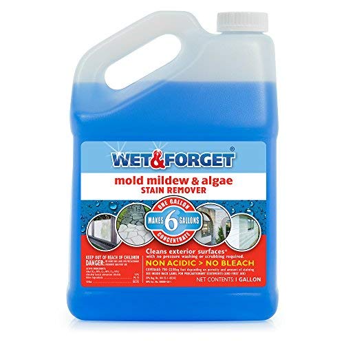 Wet & Forget No Scrub Outdoor Cleaner For Easy Removal Of Mold, Mildew And Algae Stains, Bleach-Free Formula, 1 Gallon Concentrate - Ships To California Only, 128 Fluid Ounces