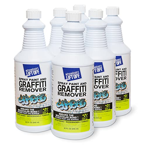 Motsenbocker's Lift-Off 41103-6PK 32-Ounce Premium Spray Paint and Graffiti Remover Works on Multiple Surface Types Concrete, Vehicles, Brick, Fiberglass and More Water-Based