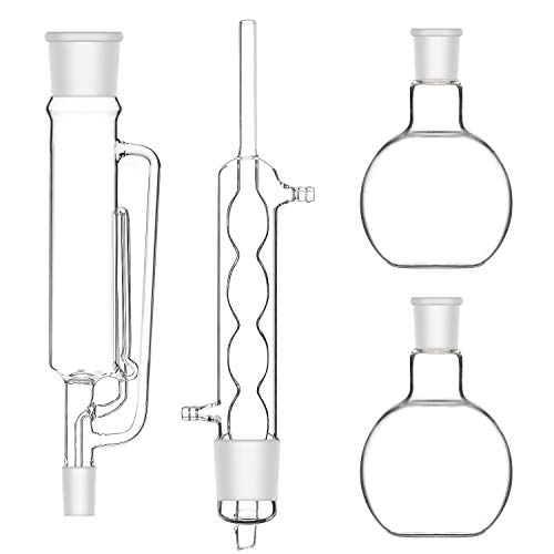 Stonylab 500ml Soxhlet Type Extraction Apparatus, 24/29 Borosilicate Glass Soxhlet Extractor with Allihn Condenser and 2 500 ml Flat Bottom Flasks, Complete Unit