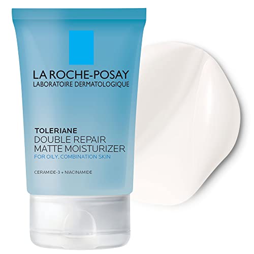 La Roche-Posay Toleriane Double Repair Matte Face Moisturizer, Daily Gel Moisturizer For Oily Skin Control with Niacinamide, Oil-Free, Non-Comedogenic, Moisturizing for Sensitive Skin