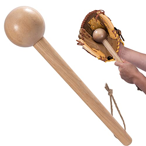 PAMASE Baseball Glove Mallet - Shaping Hammer for Glove Break-in, Wooden Long Handle One-Piece Softball & Baseball Mitts Shaper Tool for Adult Youth Catchers