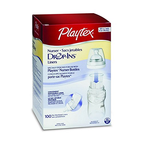 Playtex Drop in Liners for Nurser Bottles, 4 Ounce, 100 Count (3 Pack)