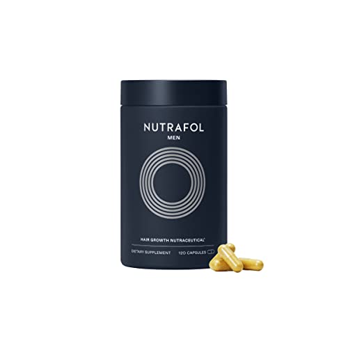 Nutrafol Men's Hair Growth Supplement | Clinically Tested for Visibly Thicker & Stronger Hair with More Scalp Coverage | Dermatologist Recommended | 1 Bottle | 1 Month Supply