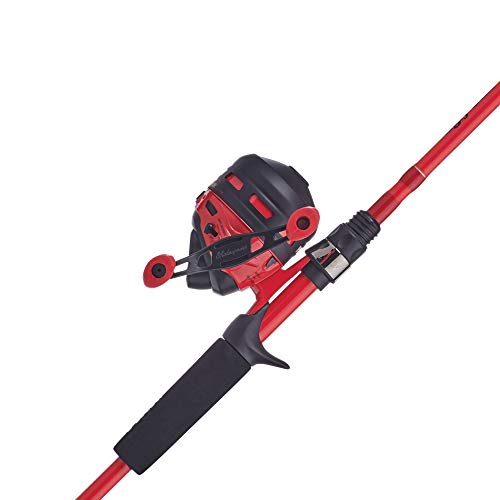 Ugly Stik 6' Hi-Lite Spincast Fishing Rod and Reel Combo, Red, 2-Piece Graphite & Fiberglass Rod, Durable and Strong, Right/Left Handle Position