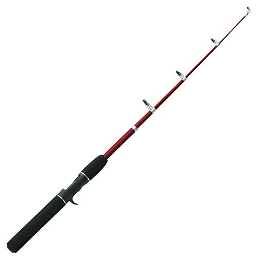 Zebco Z-Cast Casting Fishing Rod, Extendable 17-Inches to 5-Foot 6-Inch Telescopic Durable Z-Glass Fishing Pole, Comfortable EVA Rod Handle, Shock-Ring Guides, Medium Power, Red