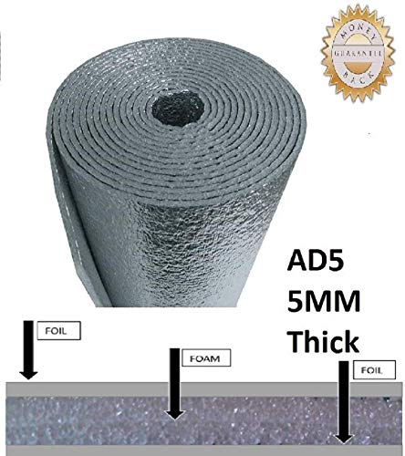 NASATEK 4' x 50' Roll (200 Sqft) Automotive: Car Truck Van SUV RV Camper Vehicle Insulation (Sound Deadener, Radiant Heat Barrier Mat, Thermal Insulation) (R8) AD5 5MM Waterproof / Moistureproof