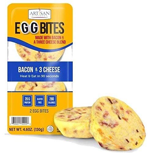 Artisan Kitchens Bacon and Three Cheese Egg Bites - 2 count per pack -- 7 packs per case.