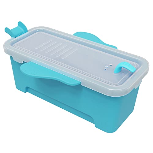 2000ML / 6.8OZ Microwave Pasta Container Cooker, Noodles Cooker with Strainer. Quickly Cooks up to 4 Servings Pasta, Cute Elephant-Shaped Multifunctional Cooker for Dorms, Kitchens or Offices.Blue