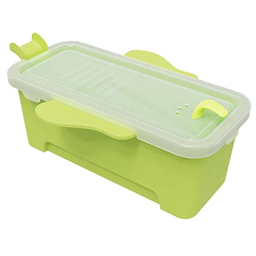 6.8OZ Microwave Pasta Container Cooker, Noodles Cooker with Strainer. Quickly Cooks up to 4 Servings Pasta, Cute Elephant-Shaped Multifunctional Cooker for Dorms, Kitchens or Offices.(Light Green)