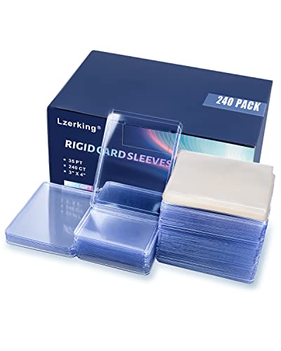 Top Loader Card Sleeves 480 ct, 35 PT Premium 240 Top Loader and 240 Clear Soft Sleeves for Cards Thick Hard Plastic Card Sleeves, 3" x 4" Trading Cards Protector for Sports Cards, Trading Cards