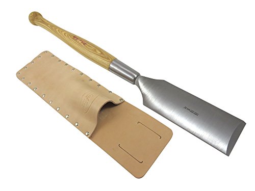 Bundle Robert Sorby 289/289H85 3-3/8 Inch Massive Timber Framing Chisel/Slick and Leather Holster, 28 Inches Overall Length