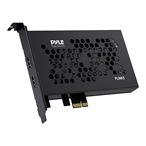 PLINK5 HDMI Video Capture Card By Pyle- PCI-E Gen2 4K HDMI-to-USB Audio-Video Recording- HD Zero-Lag & Ultra-Low Latency Live Broadcasting, Gaming, Streaming- Record Via DSLR Camcorder or Action Cam
