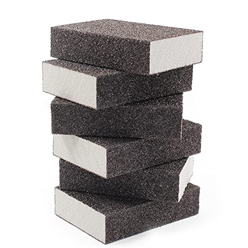 Jersvimc 36 Grit Coarse Sanding Block - 12Pcs, Wet Dry Sanding Sponge Foam Sandpaper Block Washable & Reusable Sandpaper Sponge for Drywall Wood Plastic Metal Furniture