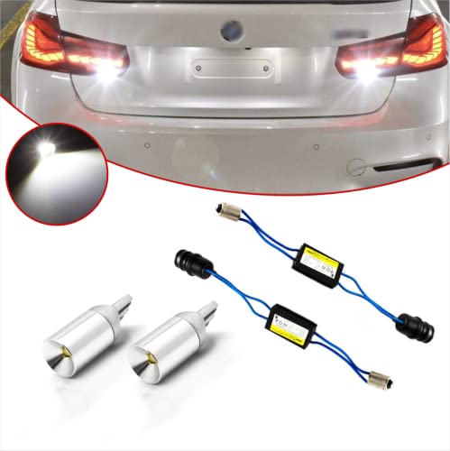 Xotic Tech 1 Set 6000K Xenon White T10 LED Parking Light Bulbs w/Load Resistor Anti-Flicker Error Free Wiring Adapters Compatible with BMW F30 3 Series 328i 335i
