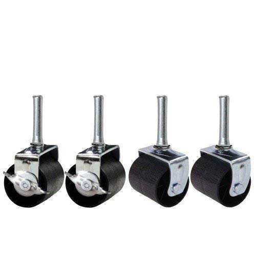 King's Brand Heavy Duty Caster Wheels for Bed Frame ~Set of 4~ (2 Locking & 2 None Locking)