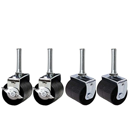 Khome A Set of 4 Heavy Duty Caster Wheels (Two Locking, Two None Locking) For Metal Bed Frame