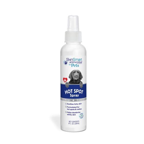 SkinSmart Antimicrobial Hot Spot & Allergy Relief Spray for Dogs & Cats | Pet Healing Aid, Itch Relief | 8 oz Spray
