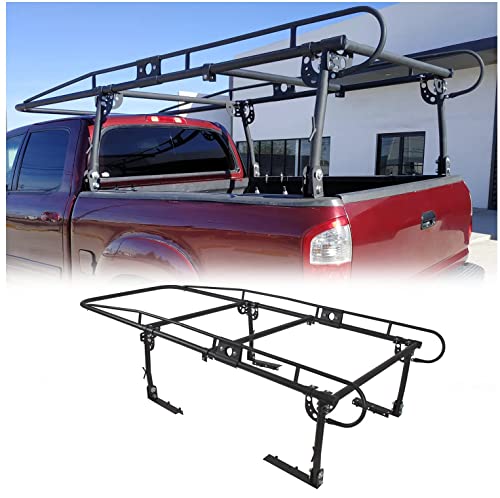 7BLACKSMITHS 1000 LBS Adjustable Truck Contractors Rack Ladder Pickup Kayak Lumber Rack Side Bar Long Cab Full Size 60"(W) x 138"(L) x 34"(H) (You Will get 2 Boxes)