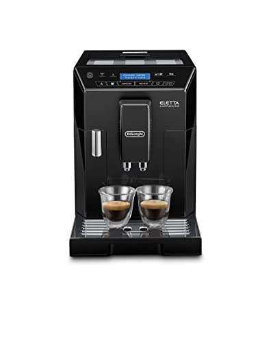 DeLonghi Eletta Fully Automatic Espresso, Cappuccino and Coffee Machine with One Touch LatteCrema System and Milk Drinks Menu (Renewed) 2 cups, (Black, ECAM44660B)