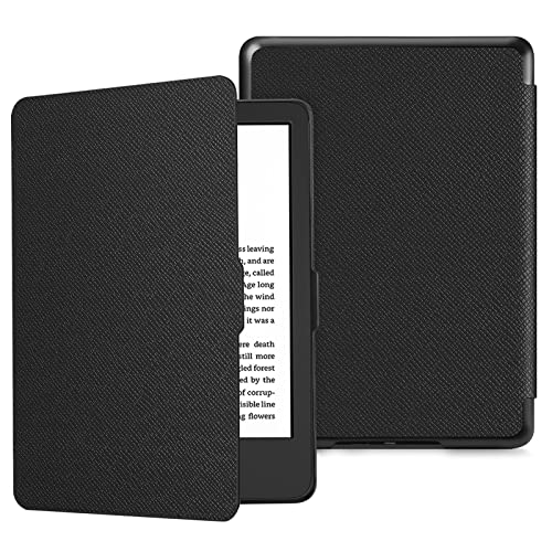 Fintie Slimshell Case for 6" All-New Kindle (11th Generation, 2022 Release)- Lightweight PU Leather Cover with Auto Sleep/Wake for Kindle 2022 e-Reader (NOT fit Kindle Paperwhite), Black
