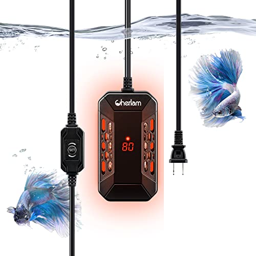 CHERLAM Aquarium Heater, Digital Display Submersible Aquarium Heater,100W Heater with External Temperature Controller,Tank Heater with Variable Frequency Heating for Turtle Betta Fish