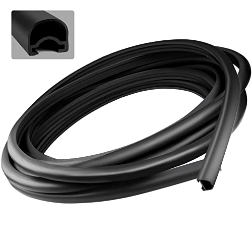 RV Slide Out Seal, RV Weather Stripping, 35' Black Rubber R854056 Slideout Seal for RV Slide-Out Wiper Seal Clip-on (35 Feet, Black-3)