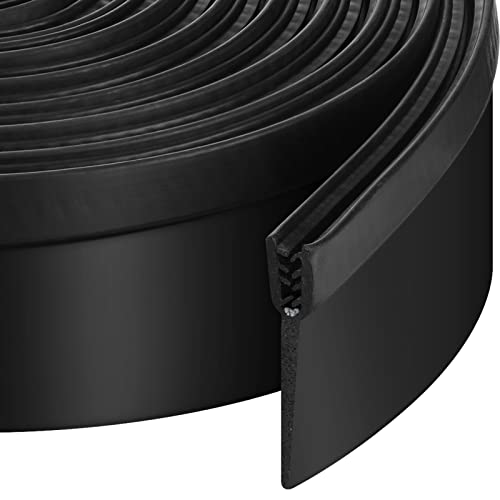 Tallew RV Slide Out Seal 2.6 Inch Wiper Clip on Weather Stripping Rubber RV Wiper Seal Door Window Channel Seal Mounts Black Clip on Seal for Windows Doors Truck Cargo Seam Protecting, 25 ft