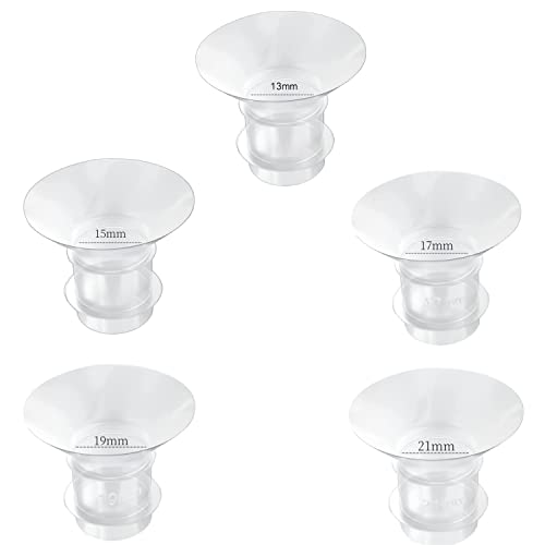 Flange Inserts 13/15/17/19/21mm 5pcs,Suitable for Medela,Spectra 24mm Shields/Flanges,Willow Wearable Cups.Compatible with S9/S10/S12 Wearable Breast Pump,Reduce 24mm Tunnel Down to Correct Size,5PCS